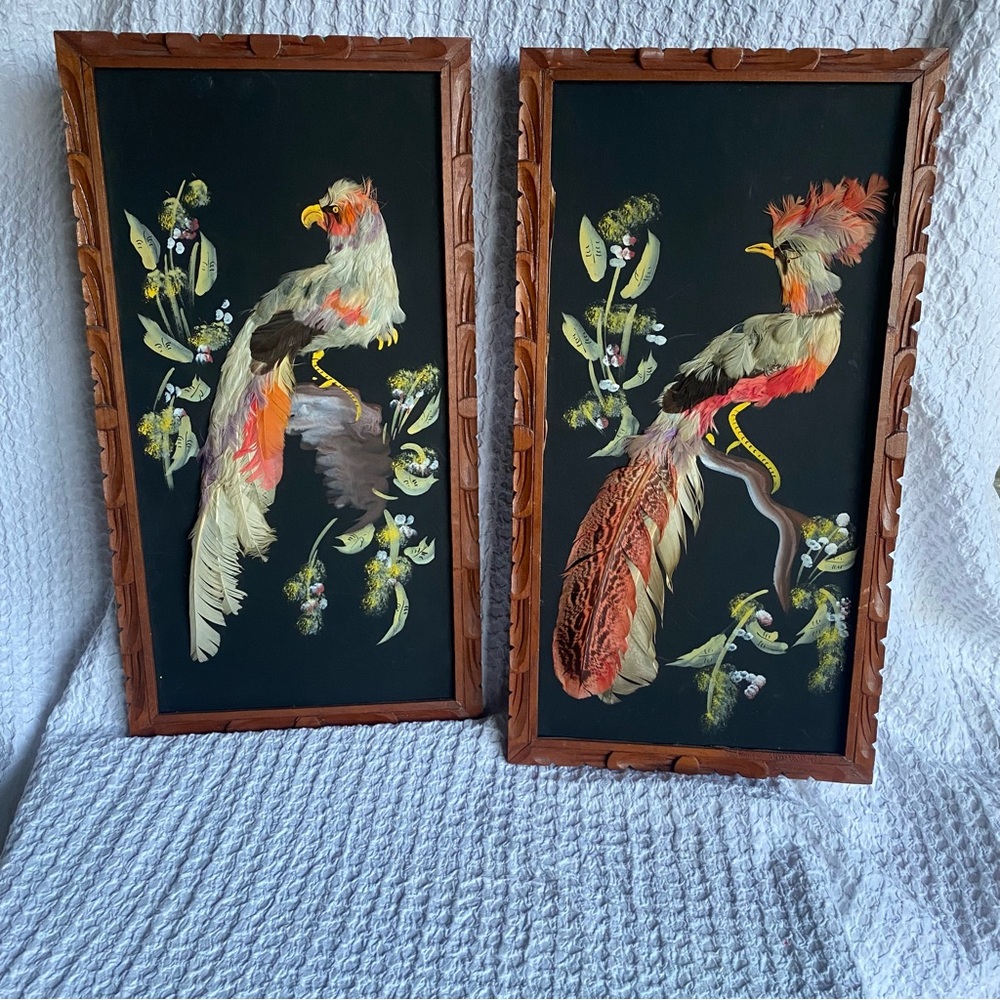 Vintage Mexican Feathercraft wall art mid century modern wall‎ art large size